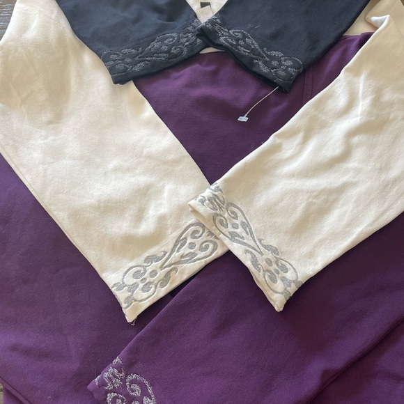 Last Tango 💃🏻 NWOT Ruched 3/4 Sleeve Seamless cream Top Size S/M - Picture 6 of 12